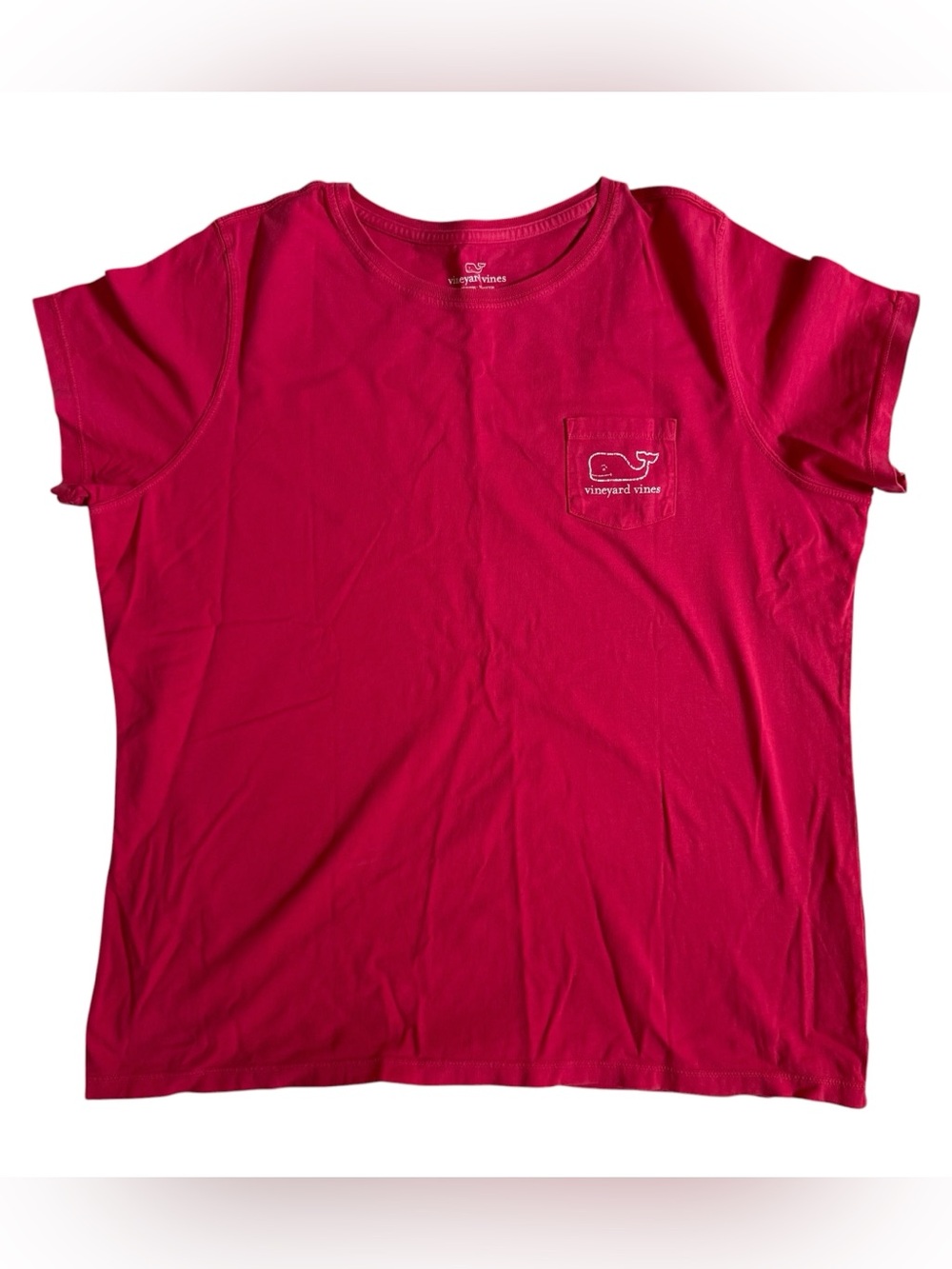 Vineyard Vines SS Pocket Tee Women's XL Charm Pink Whale Emblem T-Shirt NEW